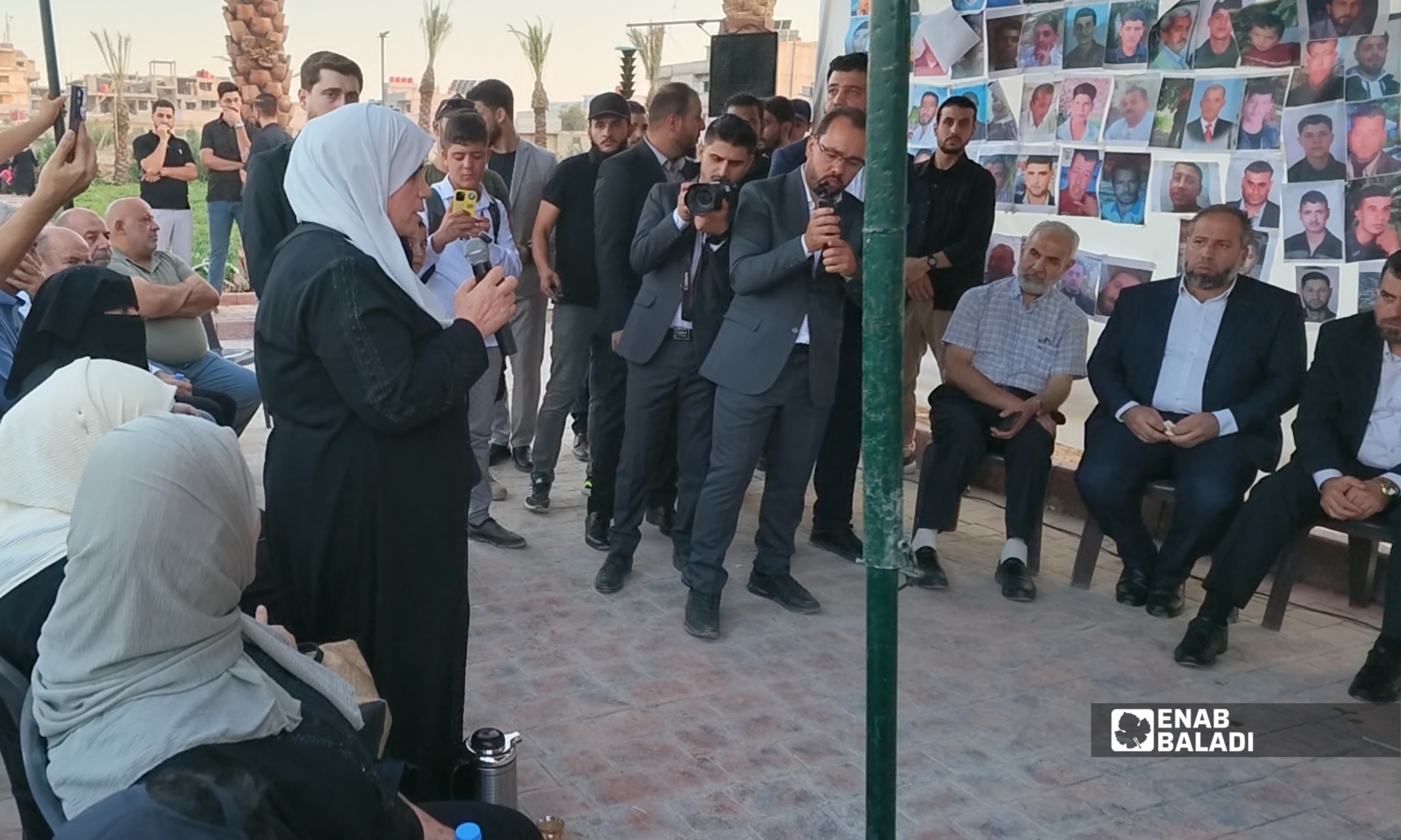 جانب من فعالية حول العدالة الانتقالية في الذكرى الرابعة عشرة لمجزرة داريا الكبرى
