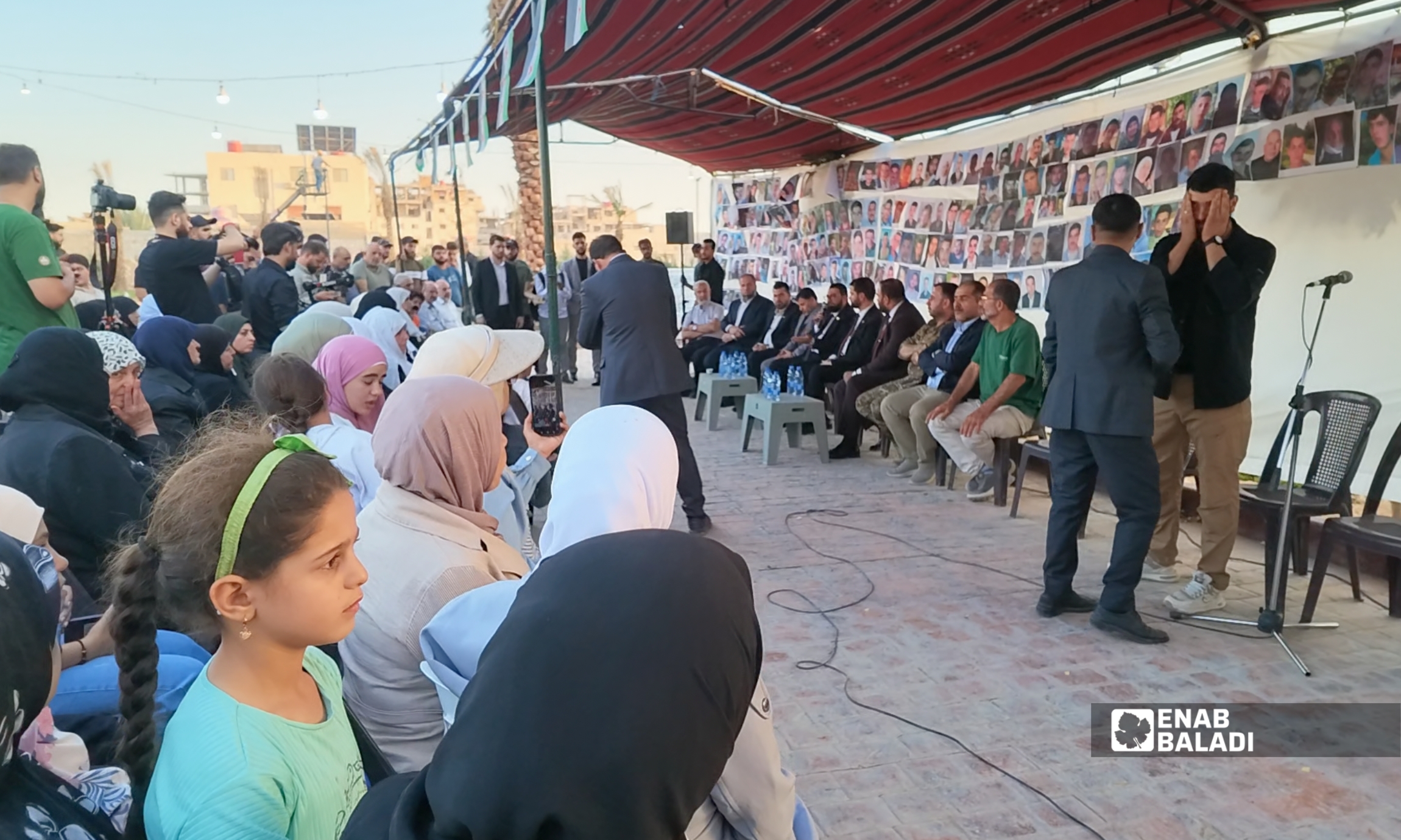 جانب من فعالية حول العدالة الانتقالية في الذكرى الرابعة عشرة لمجزرة داريا الكبرى