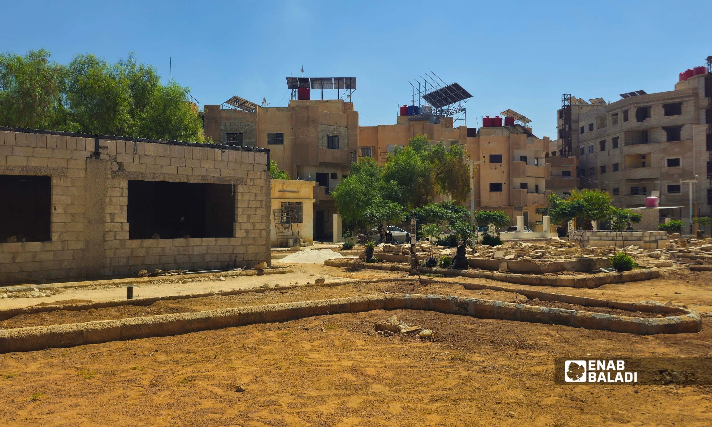 أعمال تأهيل حديقة المحامين في داريا