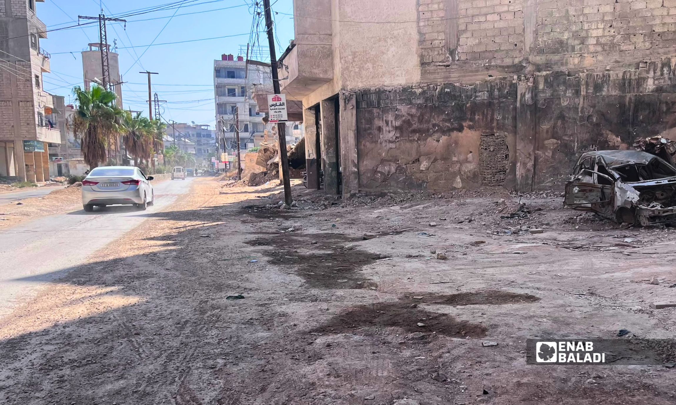 مدخل حارة طه المتفرعة من شارع المعضمية في مدينة داريا