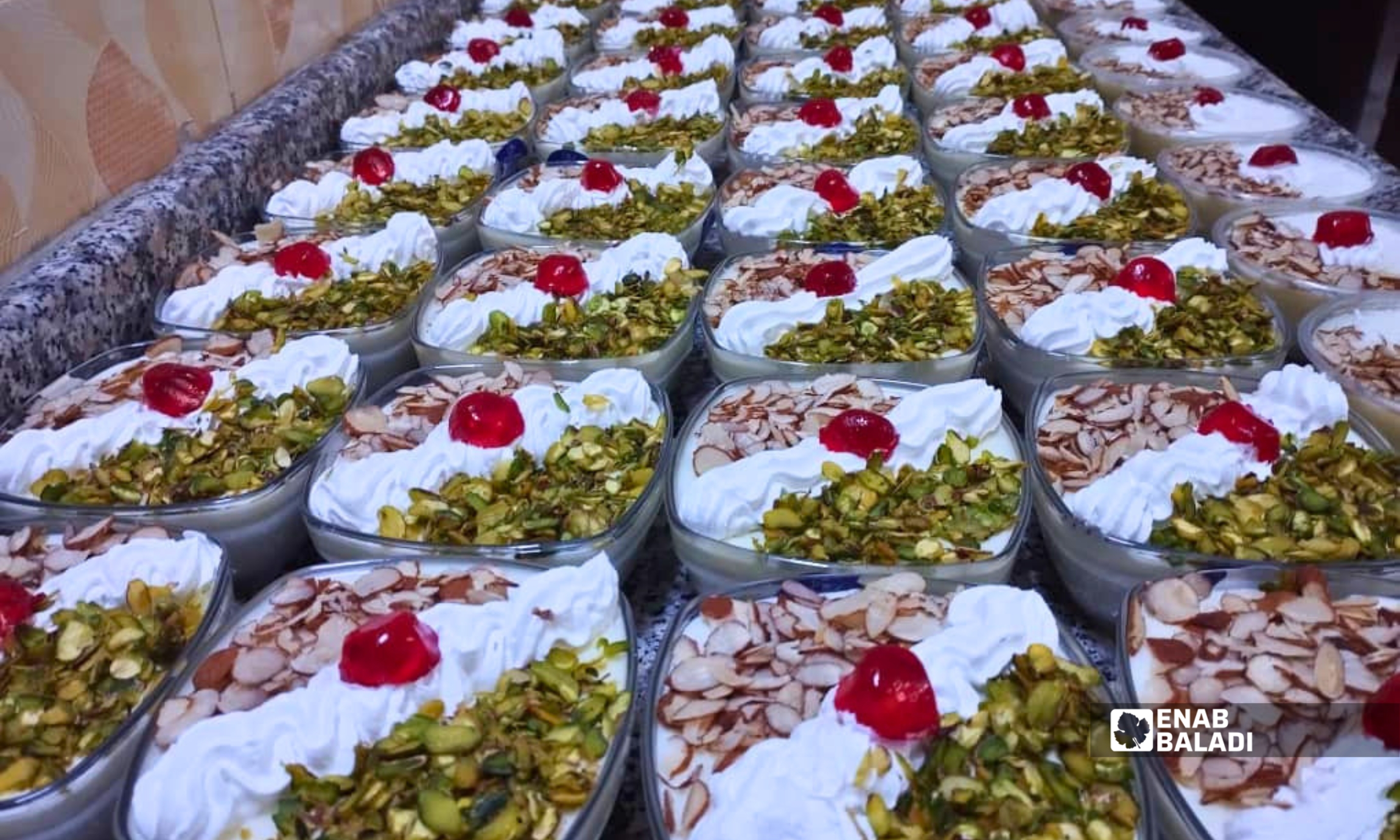 حلويات أعدتها ولاء جديان ضمن طلبات عملها في داريا