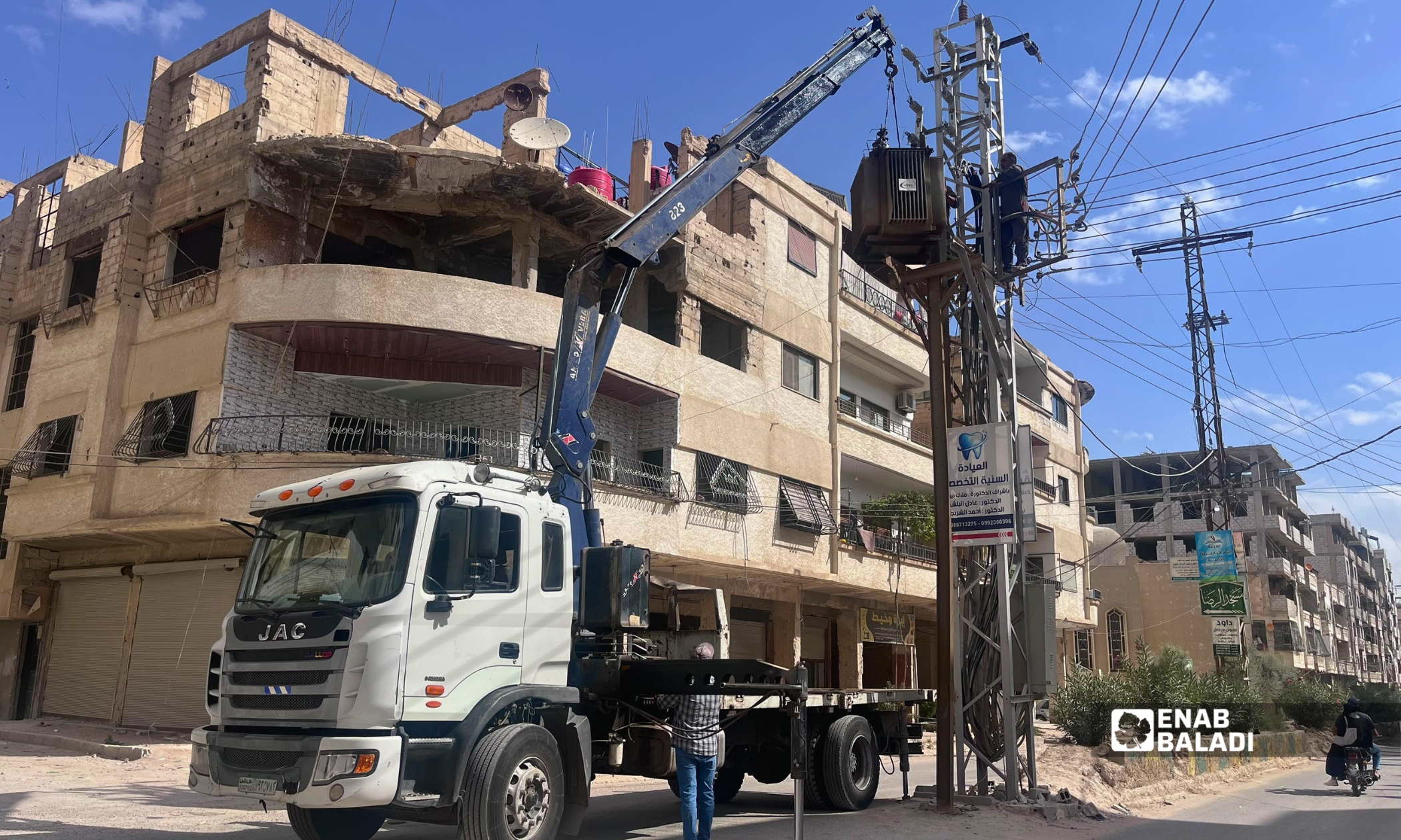 بعد ثلاثة أيام من الانقطاع.. عودة محولة شارع المعضمية في داريا إلى الخدمة