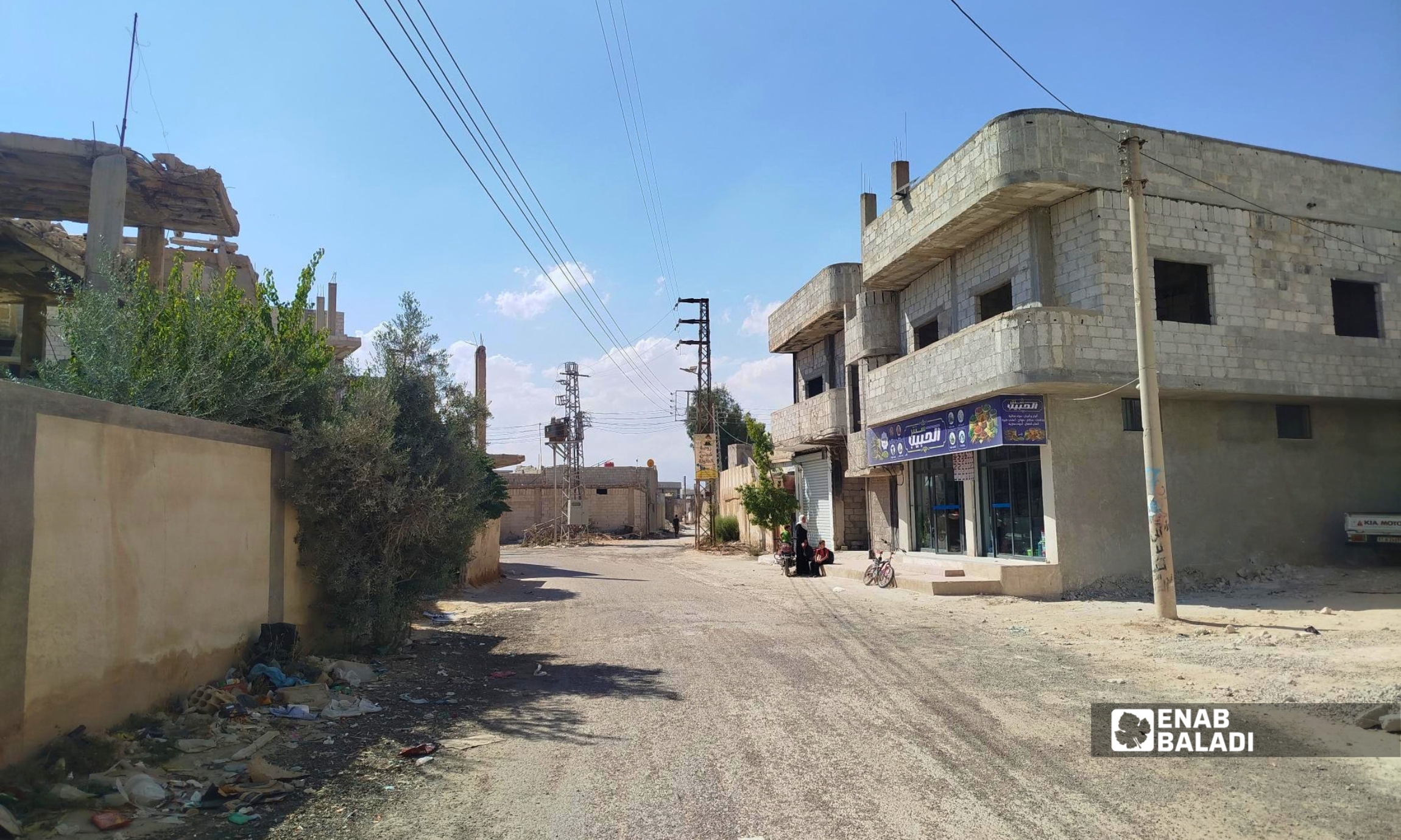الشارع الوسطاني قرب جامع الفارس في داريا 