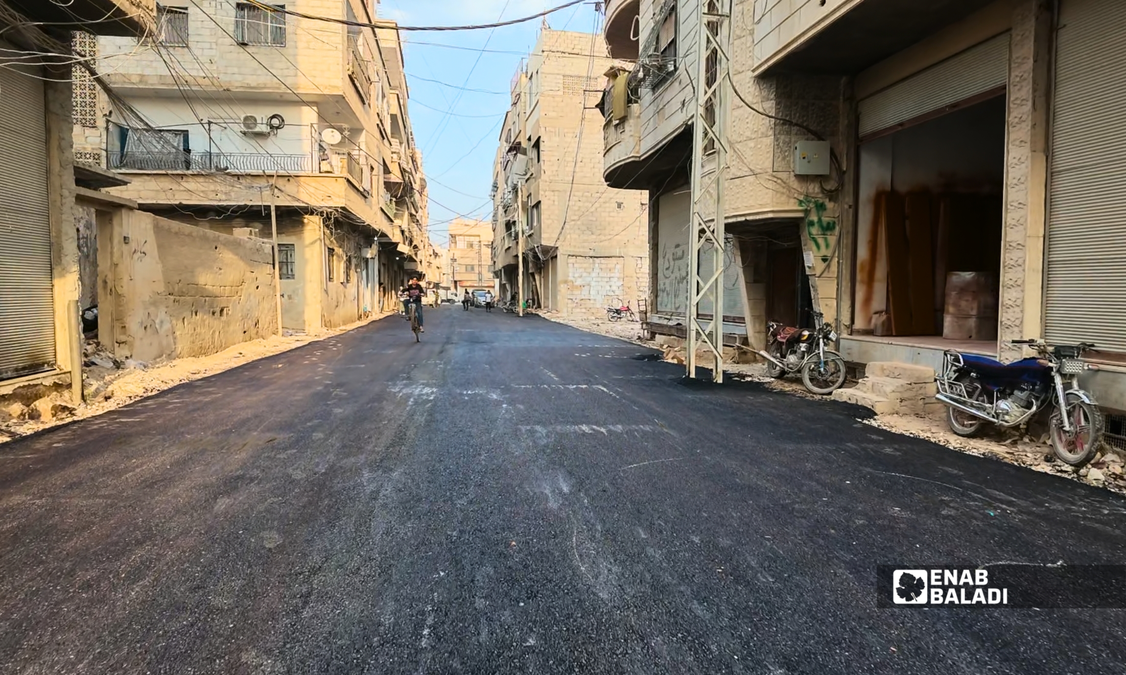 أعمال تزفيت حارة مجوهرات الغوطة في مدينة داريا