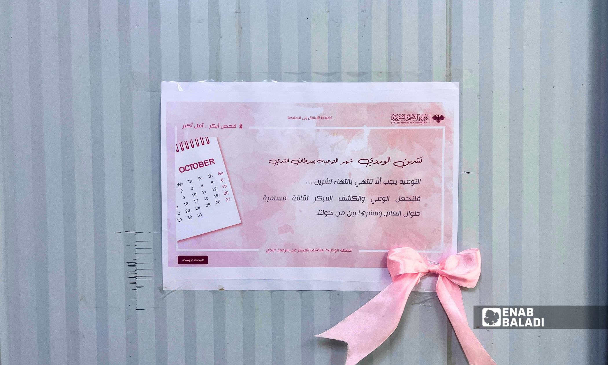 محاضرة توعوية حول الكشف المبكر عن سرطان الثدي في مستوصف داريا 