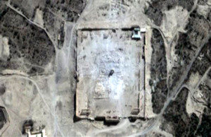 Satellite picture showing the scale of the destruction in the ancient city (AP). 