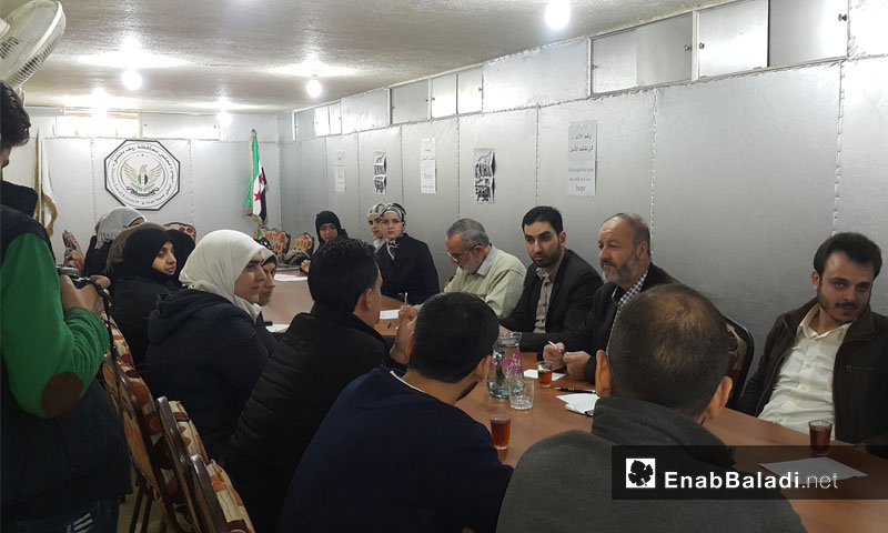 A discussion within the women activities run by the local council in the city of Duma – November 2016 (Enab Baladi)