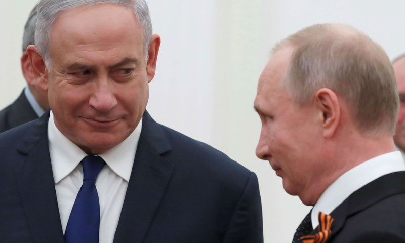 Russian President Vladimir Putin and Israeli Prime Minister Benyamin Netanyahu meeting in the Kremlin – May 9. 2018 (Reuters)