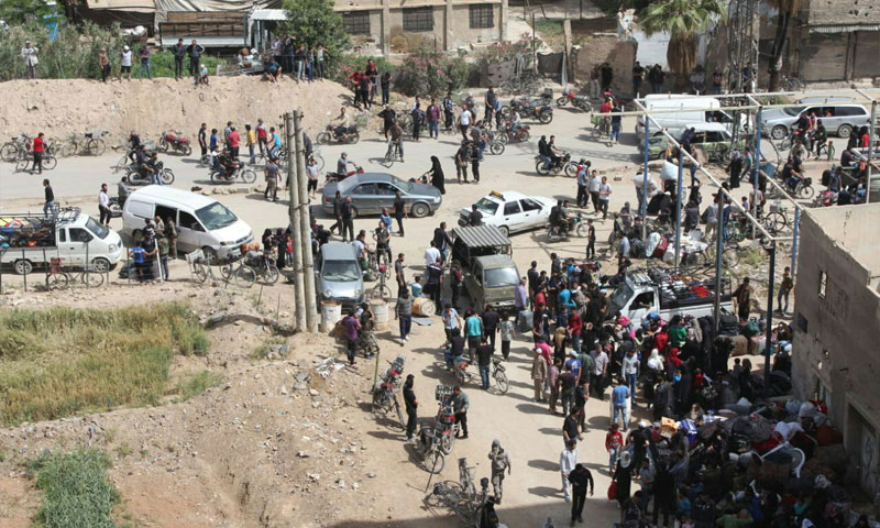 The displacement of the people from southern Damascus to northern Syria (Ghouta Media Center)