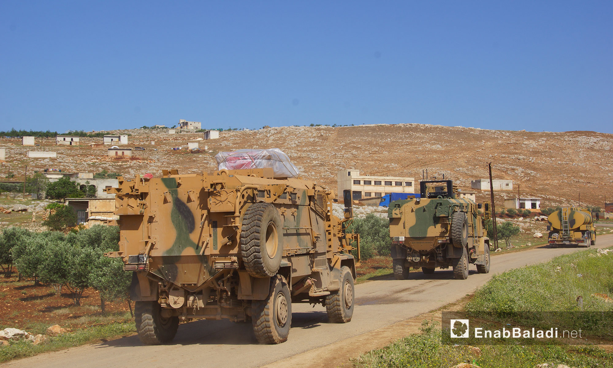 Turkish forces are positioning in the town of Shair al-Maghar in the Shashabo Mountain in the western countryside of Hama – May 14. 2018 (Enab Baladi)