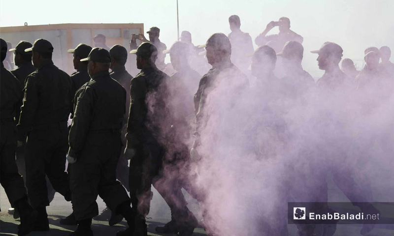 Parade by the “National” Police in celebration of the first graduate class – December 15, 2017 (Enab Baladi)