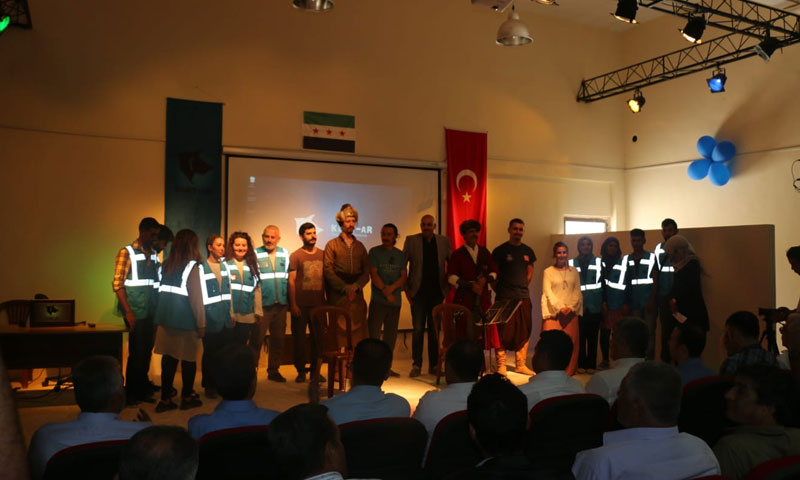 The opening ceremony of the al-Rai City Cultural Center, northern Aleppo – July 19, 2018 (Al-Rai City Civil Council)