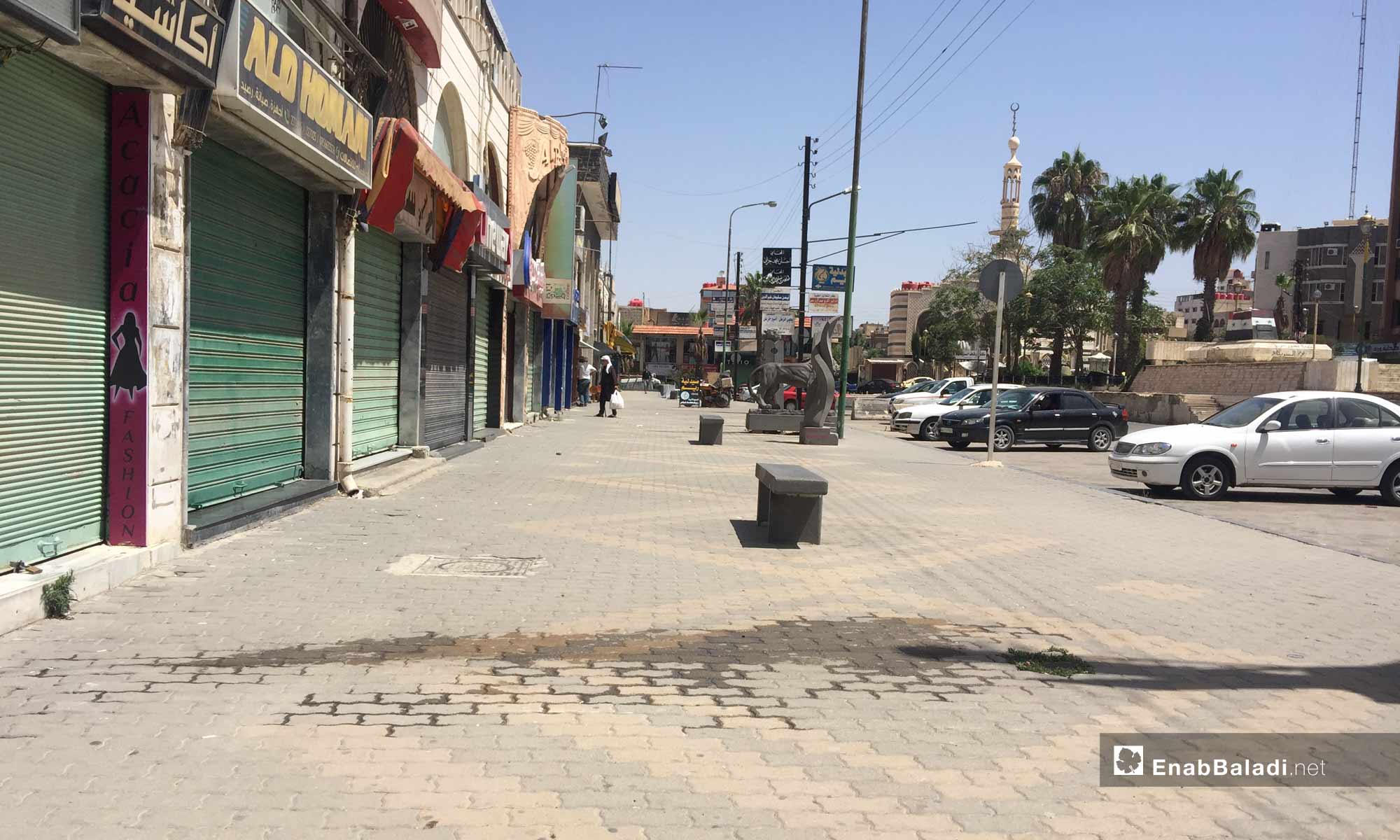 The axis road in the city of As-Suwayda – July 26, 2018 (Enab Baladi)