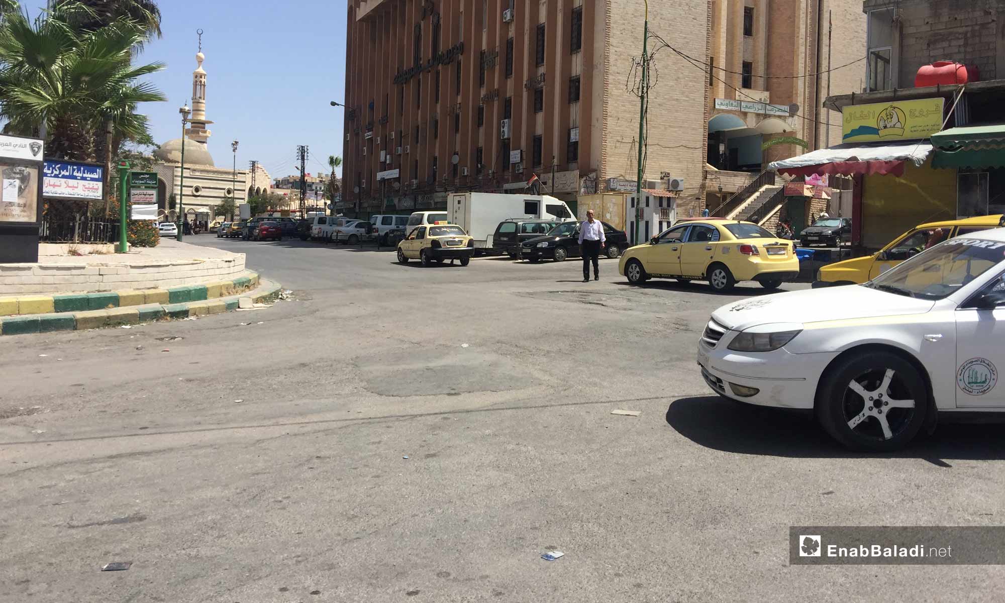 The traffic square in the city of As-Suwayda – July 26, 2018 (Enab Baladi)