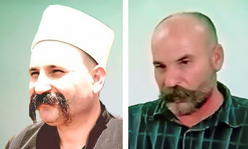 Detainee Wafed Abu Trabah and Sheikh Whid al-Balous (Modified by Enab Baladi)