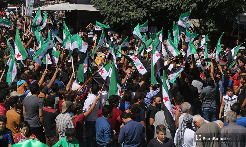 Demonstrations calling for the goals of the revolution, rural Idlib – September 14, 2018 (Enab Baladi)