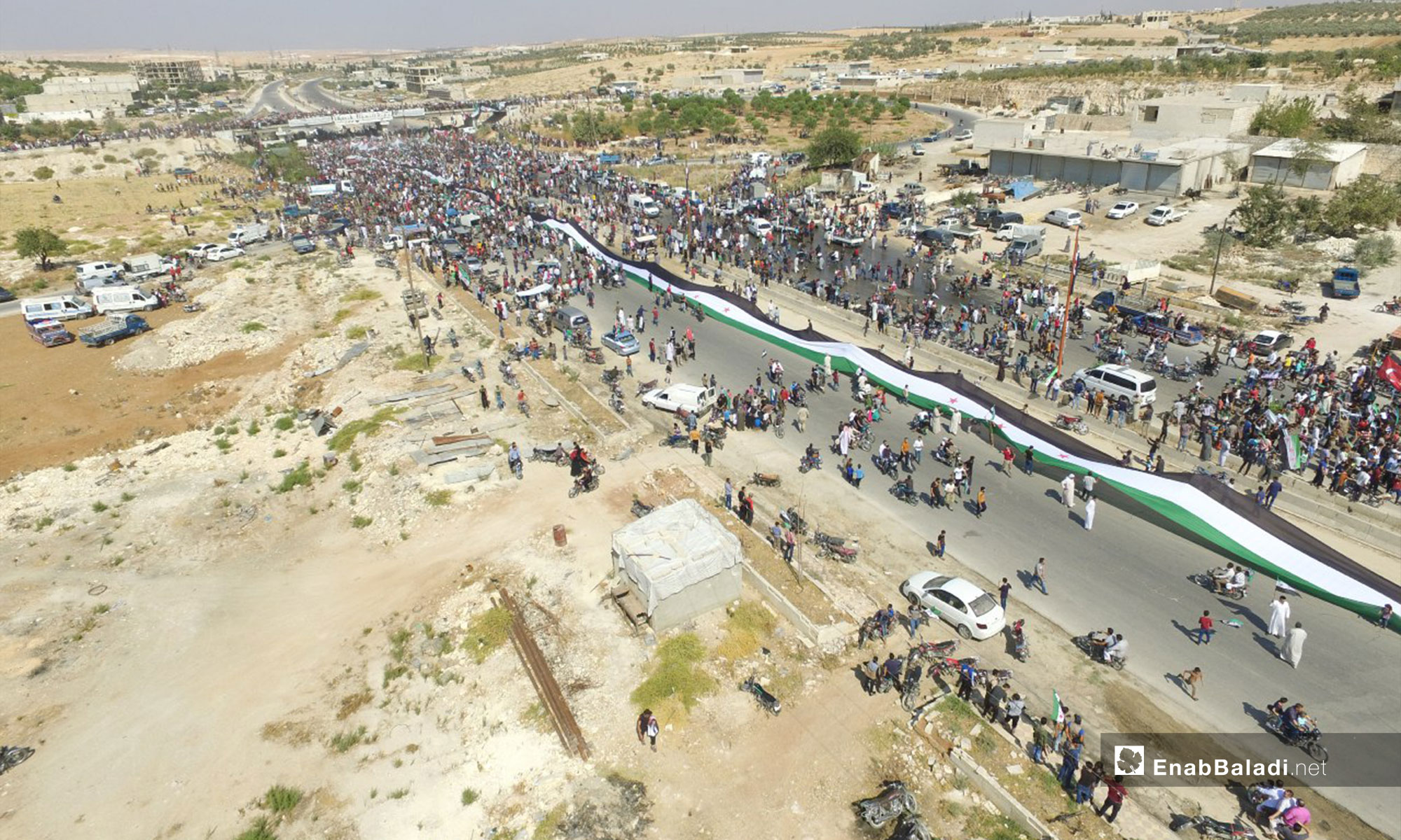 Demonstrations demanding the reignition of the revolution in Maarrat al-Nu
