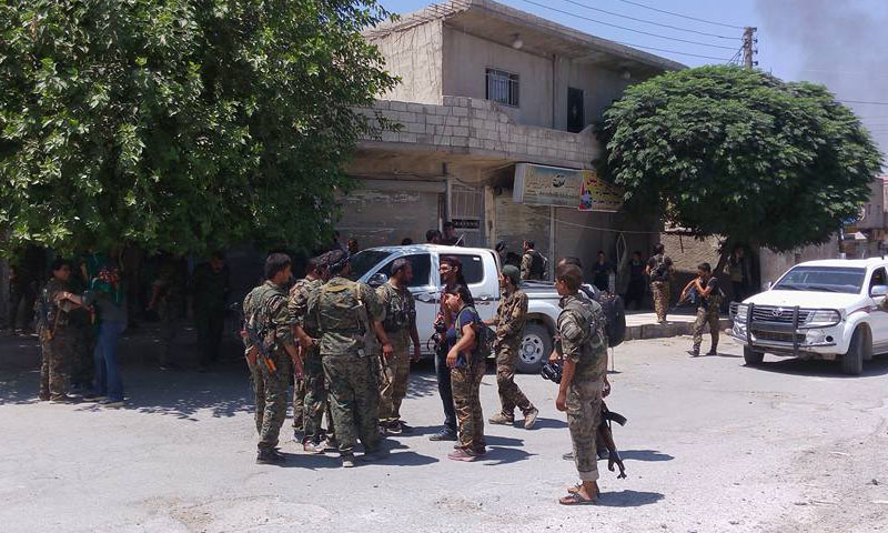 “SDF” troops in the city of Manbij – August 10 (Facebook)