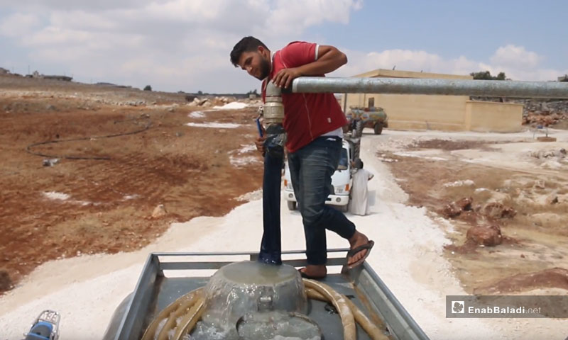 Providing the town of Kaf Oweid, Idlib, with water – September 2018 (Enab Baladi)