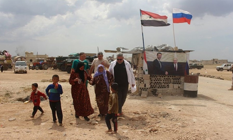 Abu al-Duhur border crossing after it was reopened by Russia and the Syrian regime – August 19, 2018 (Sputnik)