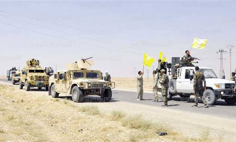 “Syrian Democratic Forces” troops at the village of Gharanij, rural Deir ez-Zor – January 2018 (al-Jazeera Storm)