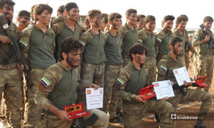 The graduation of a new batch of the “Syrian National Army,” northern rural Aleppo – October 14, 2018 (Enab Baladi)