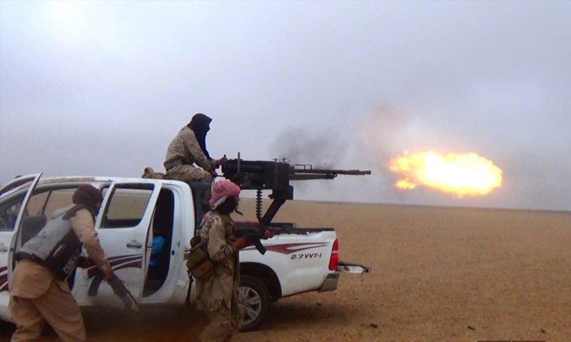 “ISIS” fighters during an attack on the al-Bahra village, east of Euphrates – November 24, 2018 (Amaaq)