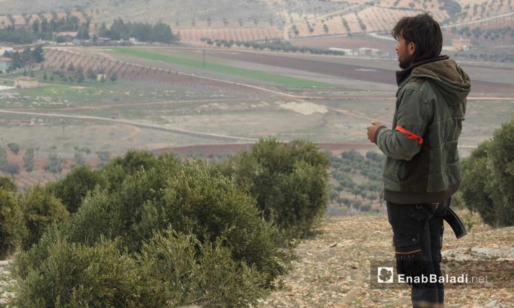 Troops of the “Free Army” at the Sharran front, rural Afrin city – February 11, 2018 (Enab Baladi)