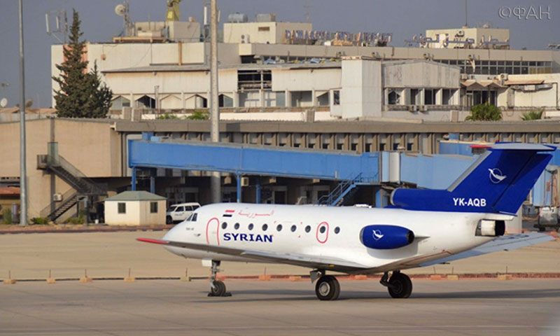 A Syrian airplane leaving Damascus International Airport for Tunisia – January 3, 2019 (Russian FAN Agency)