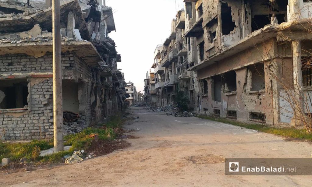 Streets of the al-Qarabis neighborhood in the city of Homs - January 24, 2019 (Enab Baladi)