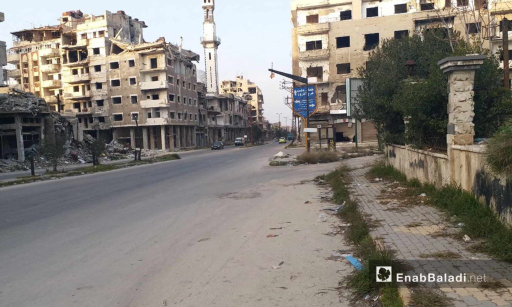 The Hama roadway and the secondary roads leading to the al-Khaldia January 24, 2019 (Enab Baladi)