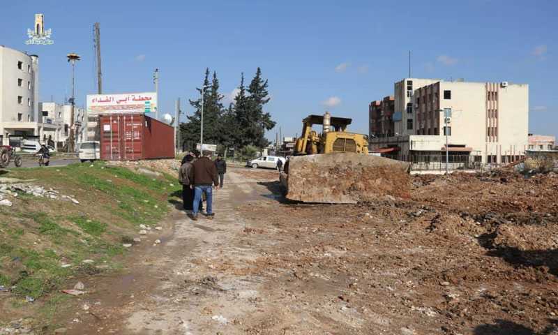 The construction of a station for the two major clauses of voyage within Idlib city, near the Administrative Sciences College – December 24, 2018 (Idlib City’s Council)