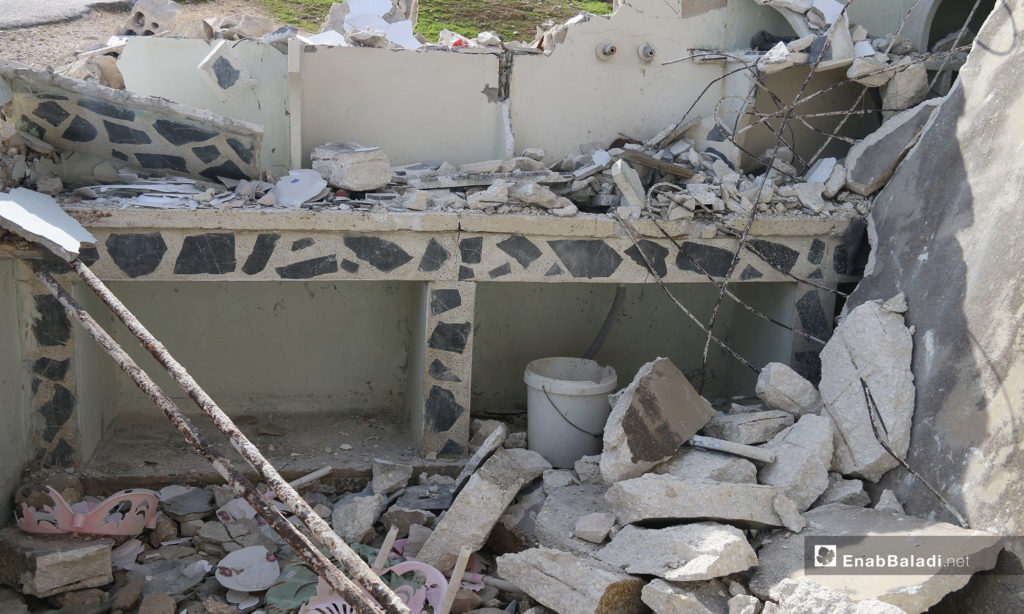 The destruction caused by the shelling of the town of al-Tah, rural Idlib – February 4, 2019 (Enab Baladi)