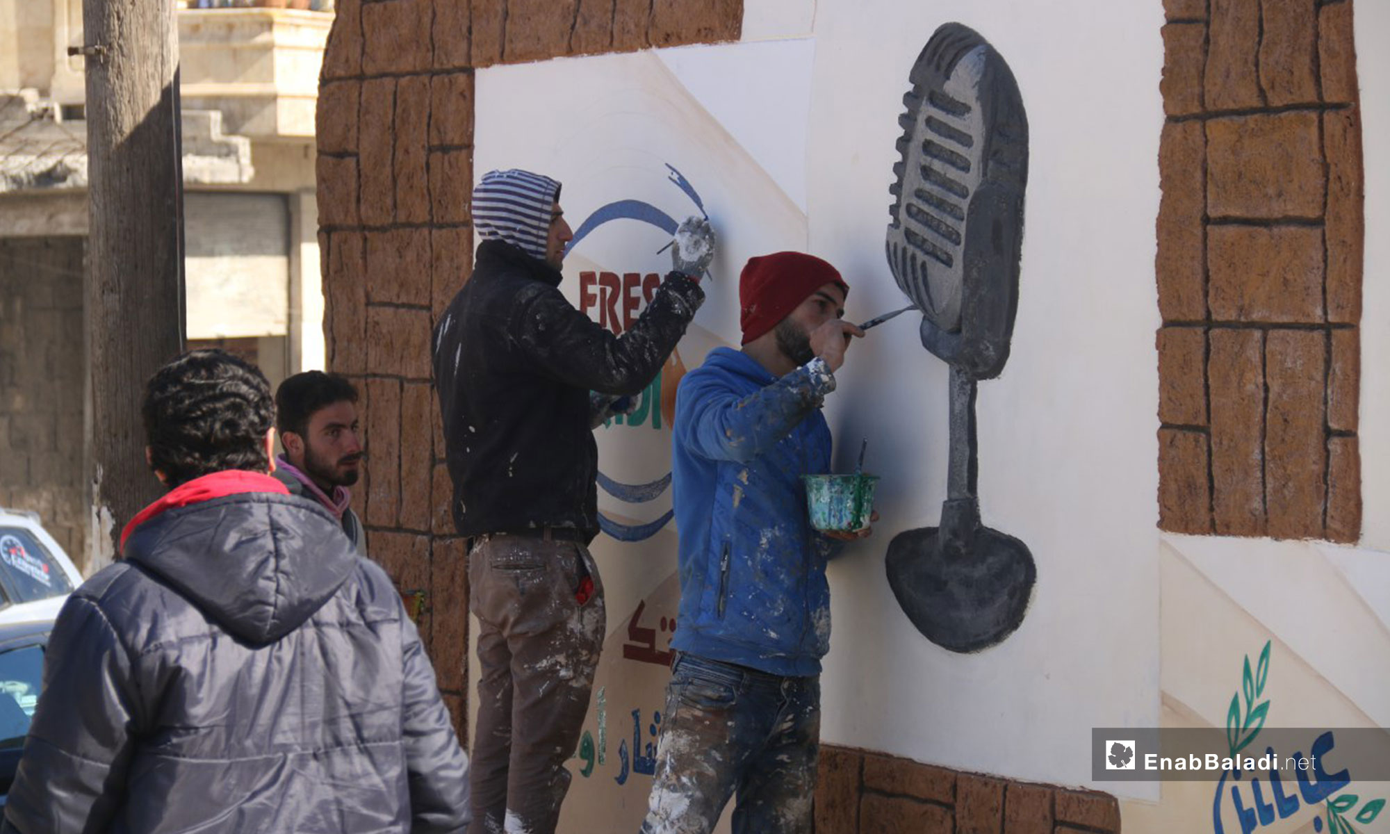 A mural in Kafr Nabl, Idlib, in memory of Raed Fares – February 5, 2019 (Enab Baladi)