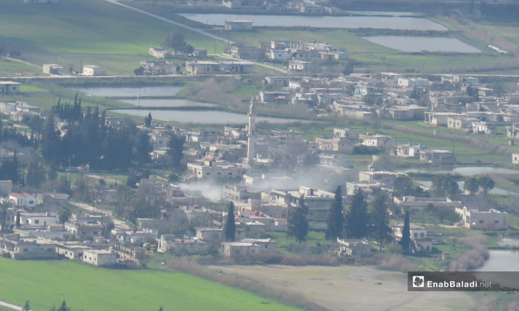 The shelling of the village of al-Huwayz, rural Hama – March 18, 2019 (Enab Baladi)