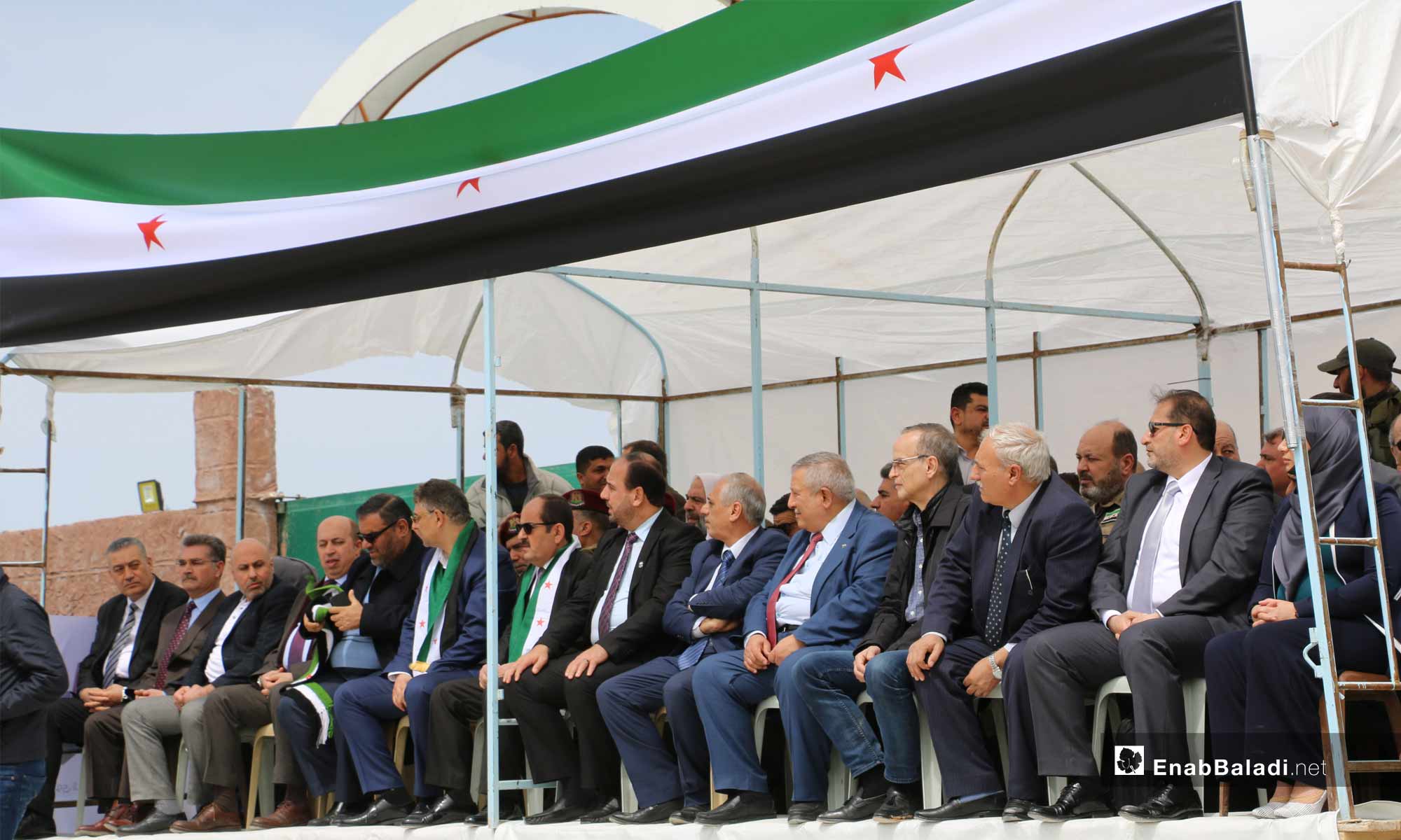 The celebration of opening the first office of the National Coalition for Syrian Revolutionary and Opposition Forces in rural Aleppo – April 24, 2019 (Enab Baladi)