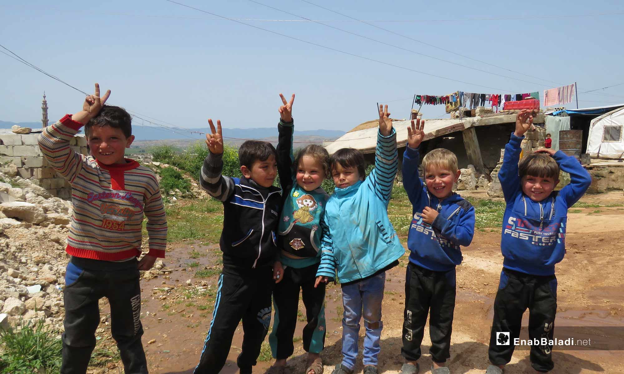 Children playing in the town of Kafr Nabudah, northern rural Hama – April 24, 2019 (Enab Baladi)