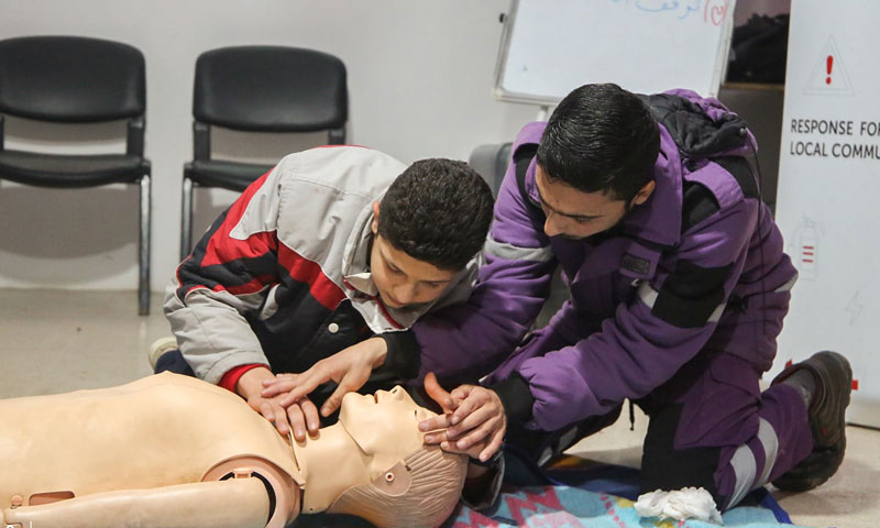 Paramedic training in northern Syria, on 4 April 2019 (Violet Organization)