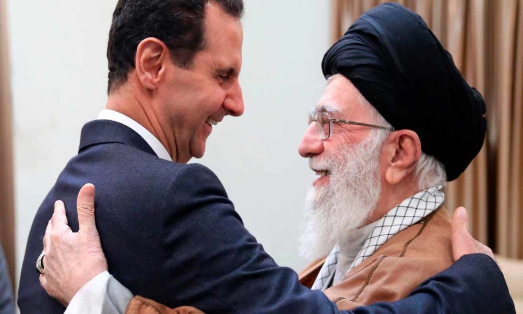 President of the Syrian regime Bashar al-Assad hugging the Supreme Leader of Iran in Tehran - 2019 (Khamenei's office)