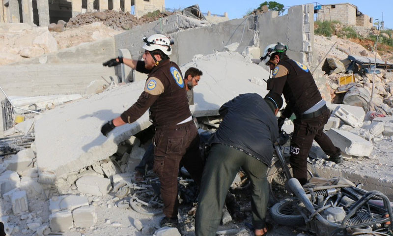 Orient Hospital in Kafranbel, in the southern Idlib countryside, after being hit by a Russian airstrike on 5 May 2019 (Syria Civil Defense)