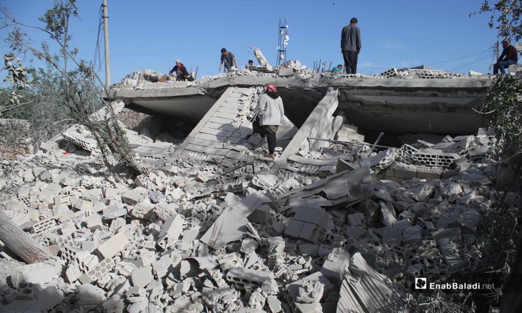 The destruction caused by the shelling of the village of Abadeta, rural Idlib – May 3, 2019 (Enab Baladi)