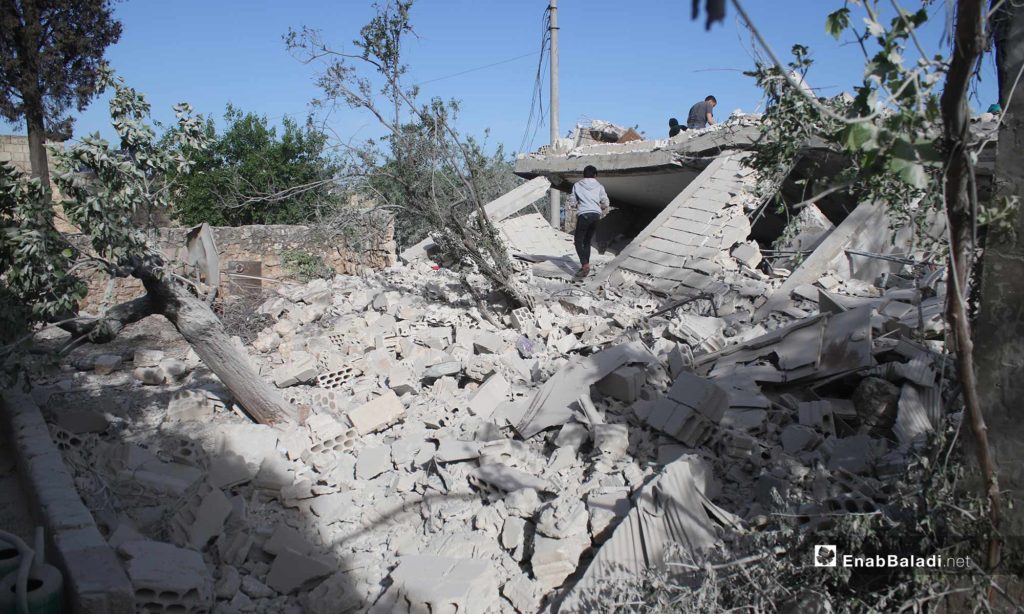 The destruction caused by the shelling of the village of Abadeta, rural Idlib – May 3, 2019 (Enab Baladi)