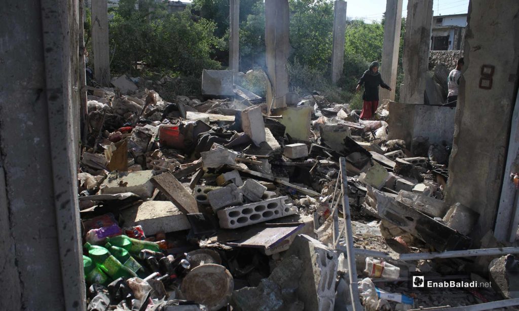 The destruction caused by the shelling of the village of Abadeta, rural Idlib – May 3, 2019 (Enab Baladi)