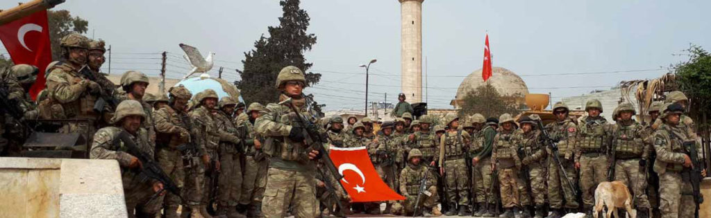 Turkish army soldiers in the middle of Afrin after taking control of the city- March 2018 (Anadolu)