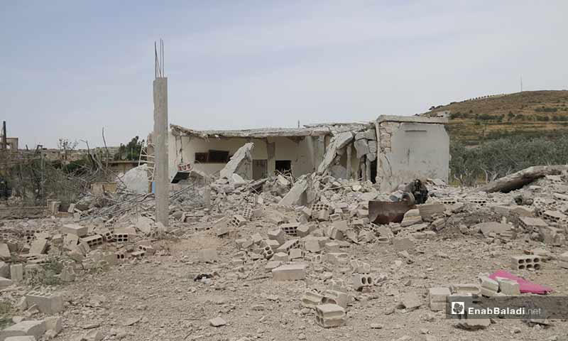 Destruction at the Kafar Aweed village caused by air strikes, rural Idlib – May 31, 2019 (Enab Baladi) 