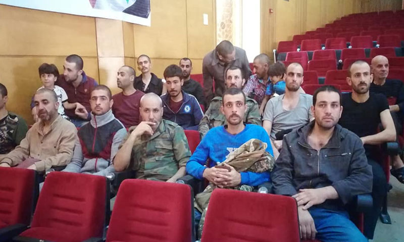 People from Daraa who were released from Syrian regime prisons after years-long imprisonment. May 30, 2019 (Daraa Today)