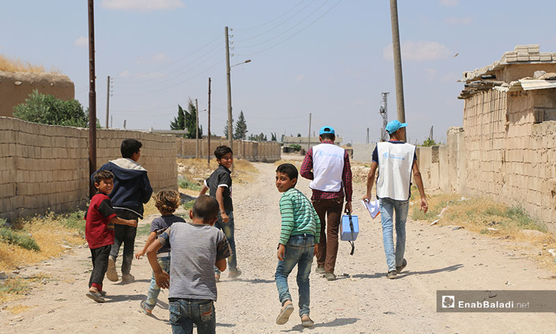 Oral poliovirus vaccines for children in Akhtarin, rural Aleppo – 16 July, 2019 (Enab Baladi)