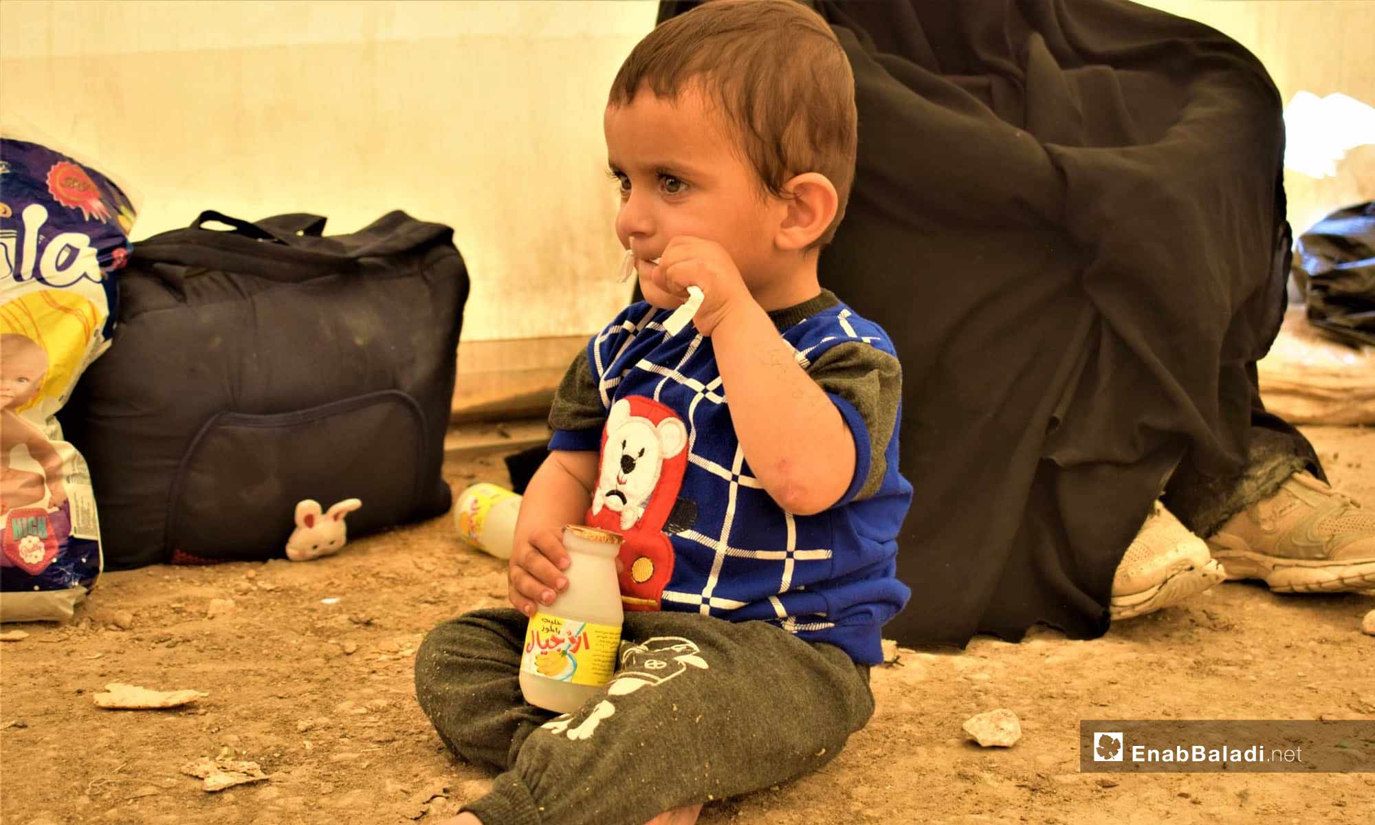 Child at the al-Hawl IDP Camp, east of the Euphrates – July 18, 2019 (Enab Baladi)
