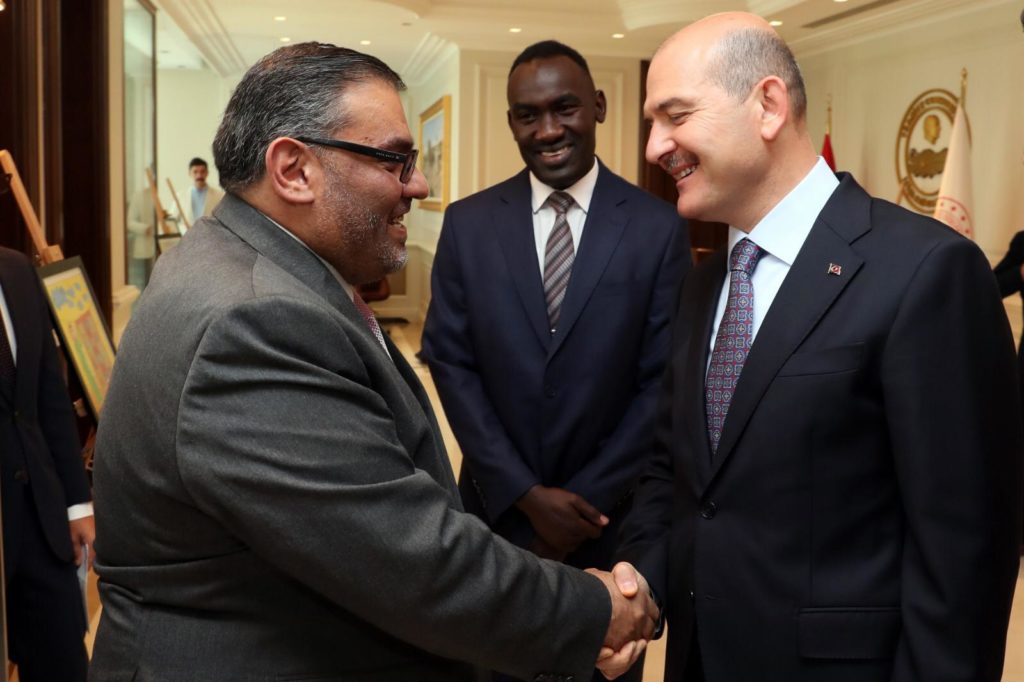 Head of the SNC, Anas al-Abdah, with Turkish Interior Minister Süleyman Hasan Soylu - July 24, 2019 (SNC)