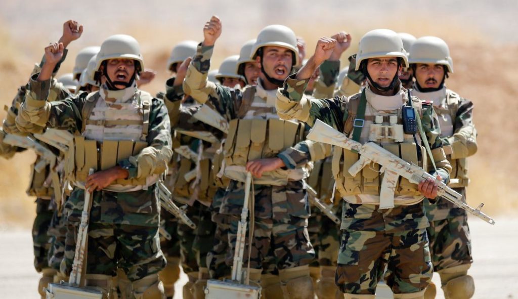 Personnel of the Syrian regime forces on training by Russian officers in the surrounding of Damascus – September 24, 2019 (Канал специального назначения on Telegram)